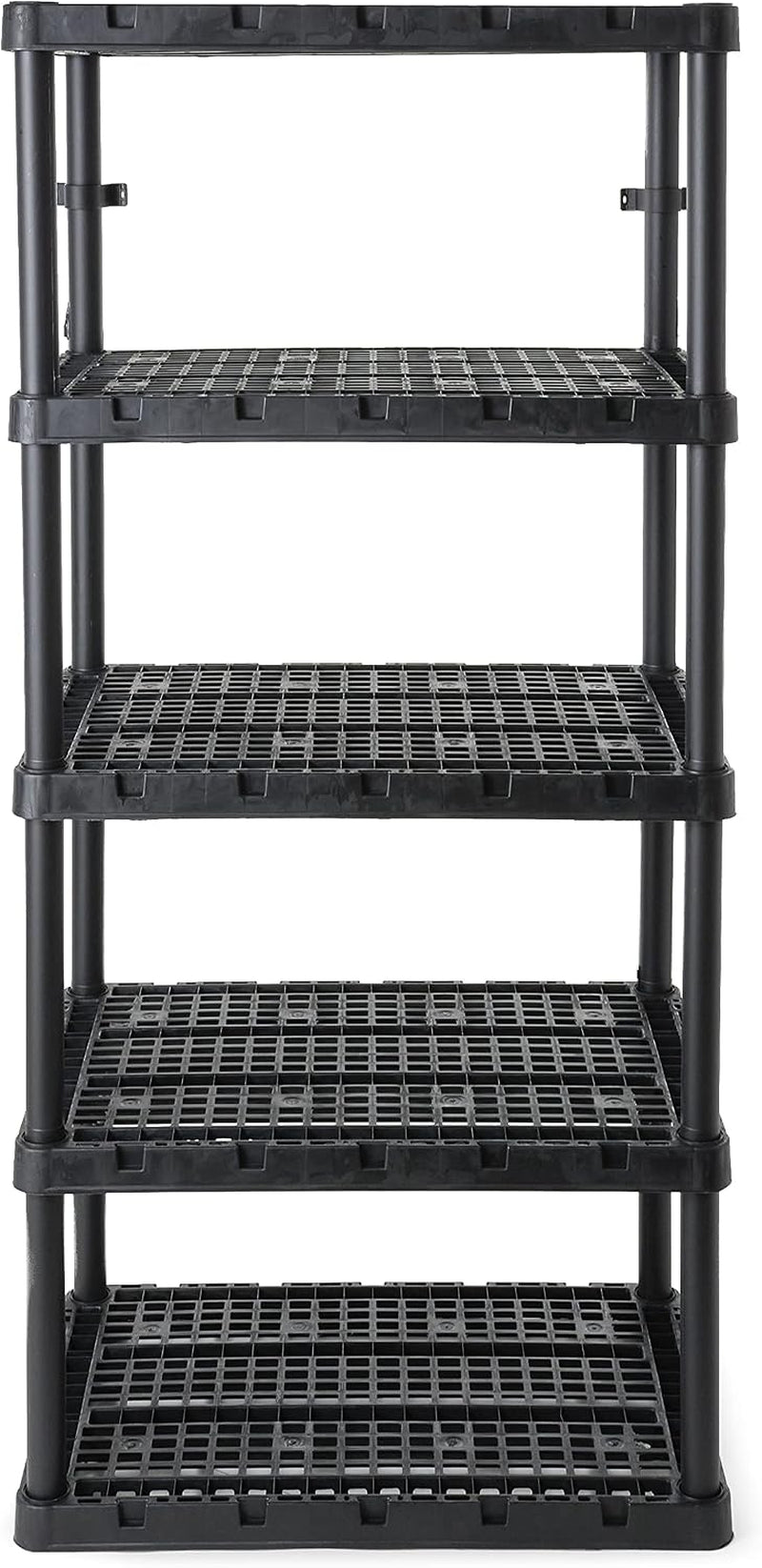 Gracious Living XL Knect-A-Shelf 5-Shelf Heavy-Duty Storage Shelves, Black