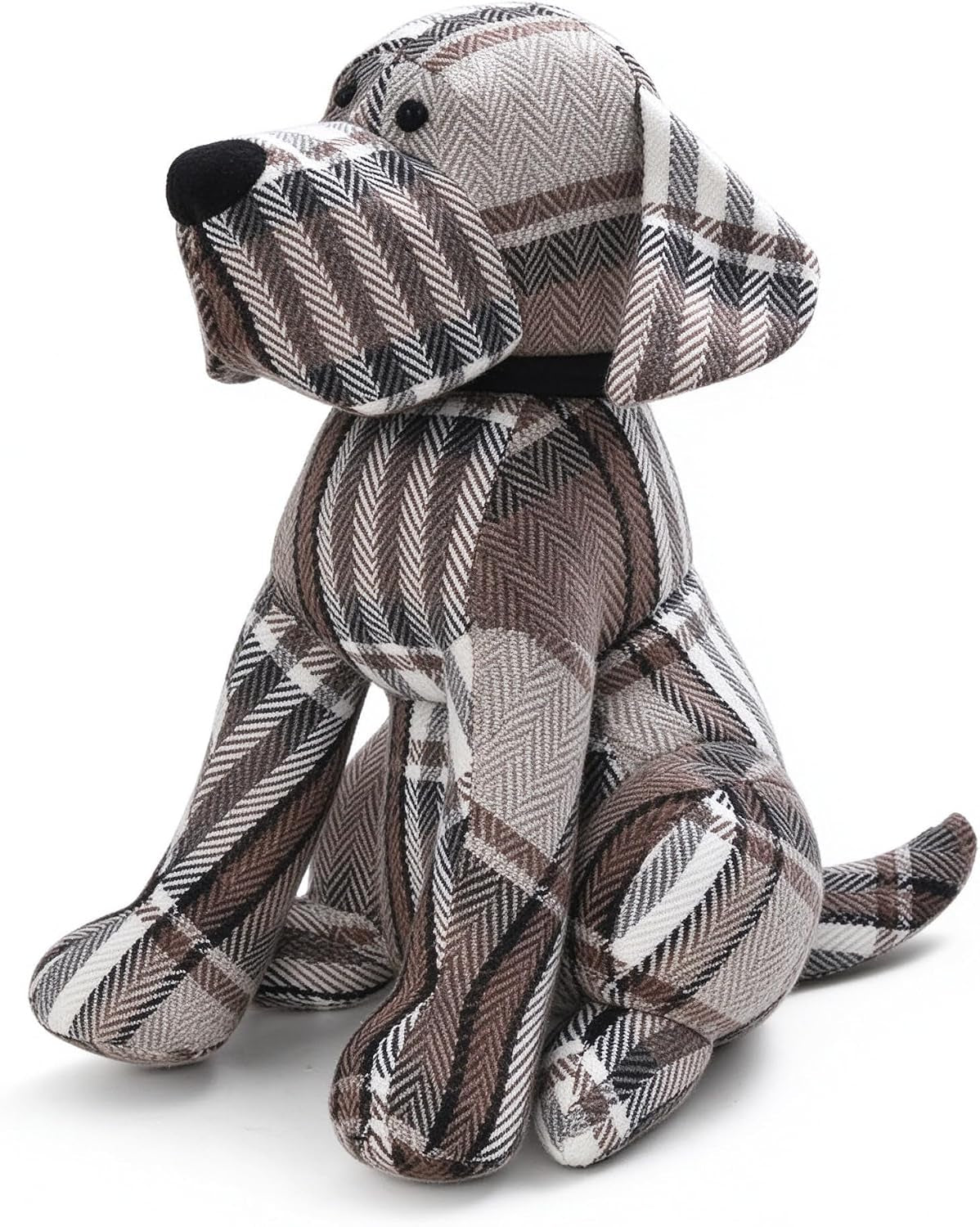Plaid Dog Door Stopper Weighted Decorative Door Stop Animal Door Holder