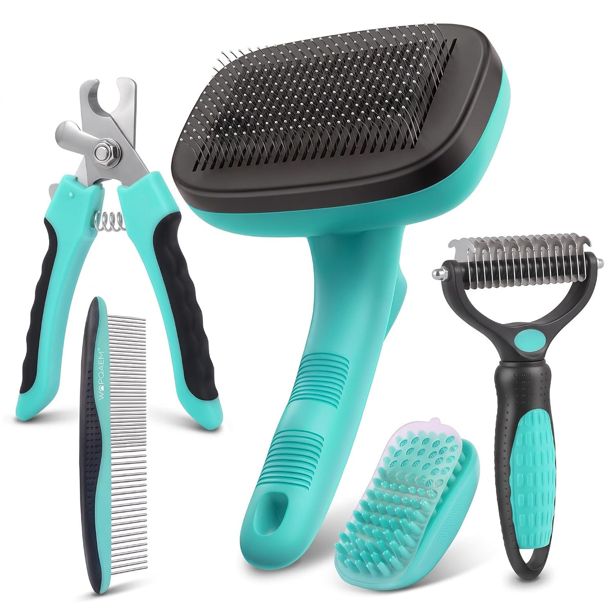 5 PCS Pet Grooming Kit, Dog Brush & Dematting Rake for Long Hair