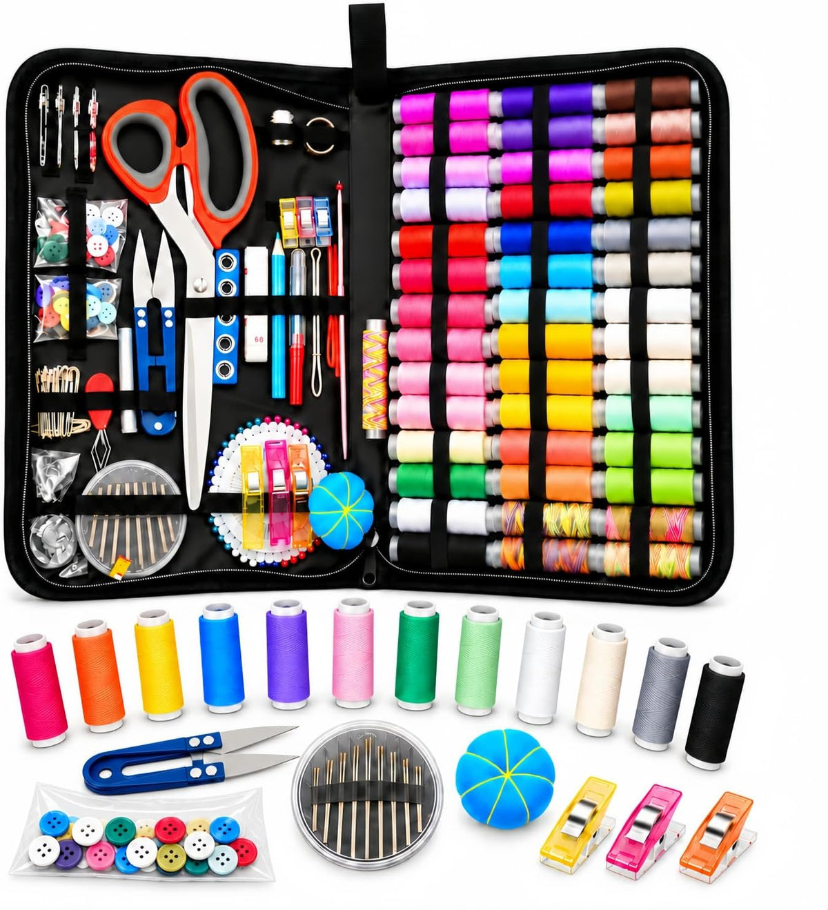 Sewing Kit for Adults, Forypretty Needle and Thread Kitfor Sewing,Professional Sewing Supplies Accessories with Tailor Scissors,43Xl Thread,30 Needles,Yarn Snips and More for Travel Home Beginners