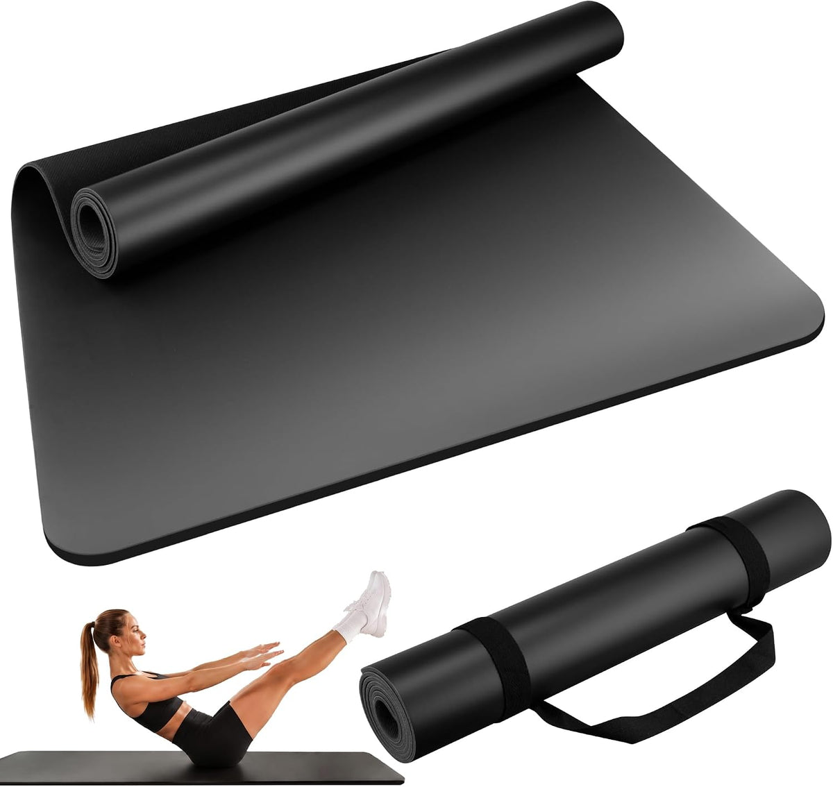 Professional PU & Natural Rubber Yoga Mat – Non Slip 5Mm Thick Workout Mats for Women & Men, 72"X27" Wide Exercise Pad for Hot Yoga, Pilates, HIIT & Home Gym – Strap Included