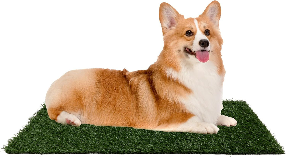 PETMAKER Artificial Grass Puppy Pee Pad for Dogs, Set of 3, 18.5” X 23”