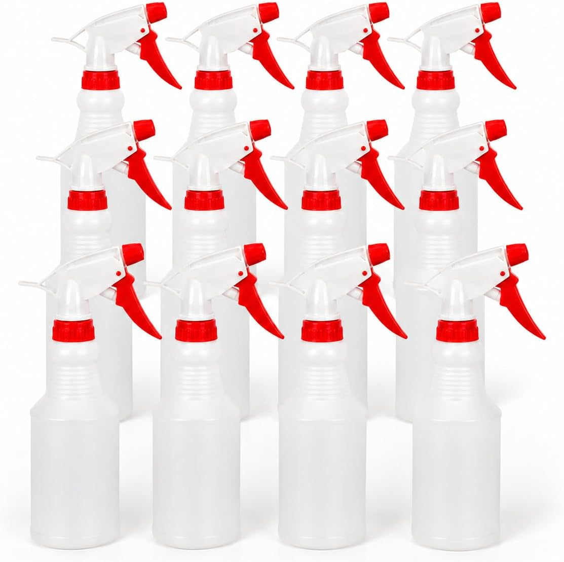 12 Pack 16Oz Spray Bottles, Reusable Fine Mist Water Sprayer for Plants, Cleaning, High Output Ultrafine Misting Plastic Spray Bottles for Water, Salon, Garden, Kitchen and Bathroon