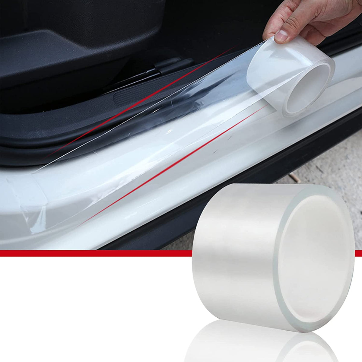 Cloudbuyer Universal Car Door Edge Protector, Clear Sill Guard Film with Anti-Collision Protection for Most Vehicles (33Ft X 2.7In, Transparent)