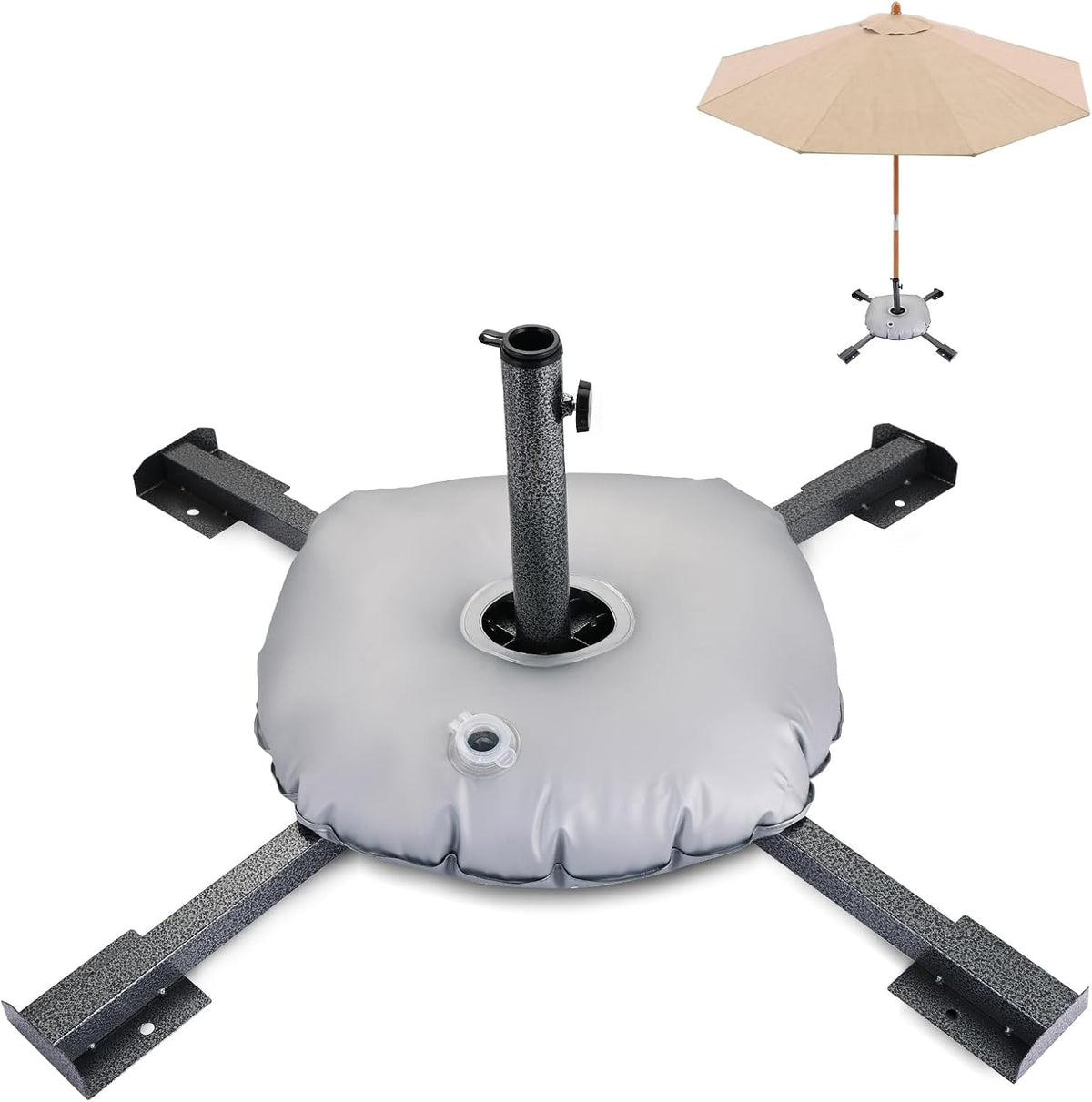 NATGAI Foldable Umbrella Base with Weight Bag, Portable Umbrella Stand
