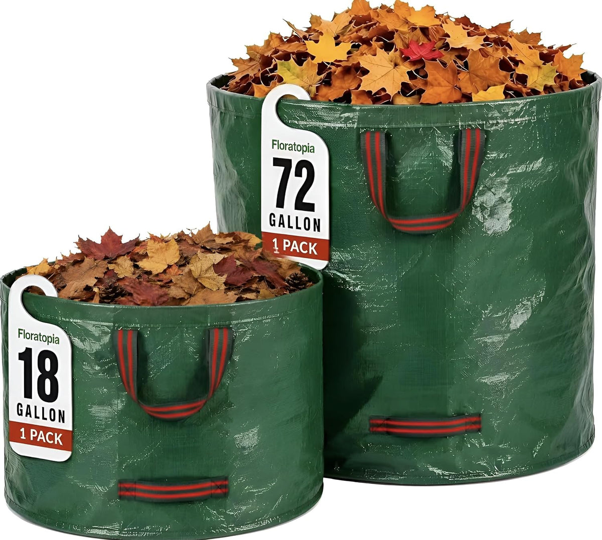 72 &18 Gal Reusable Yard Waste Bags, Lawn Bags for Leaves & Lawn Cleanup