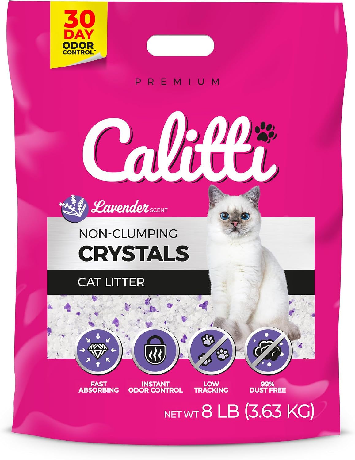 Calitti Crystals Cat Litter, Lavender Scent, 8Lb Bag