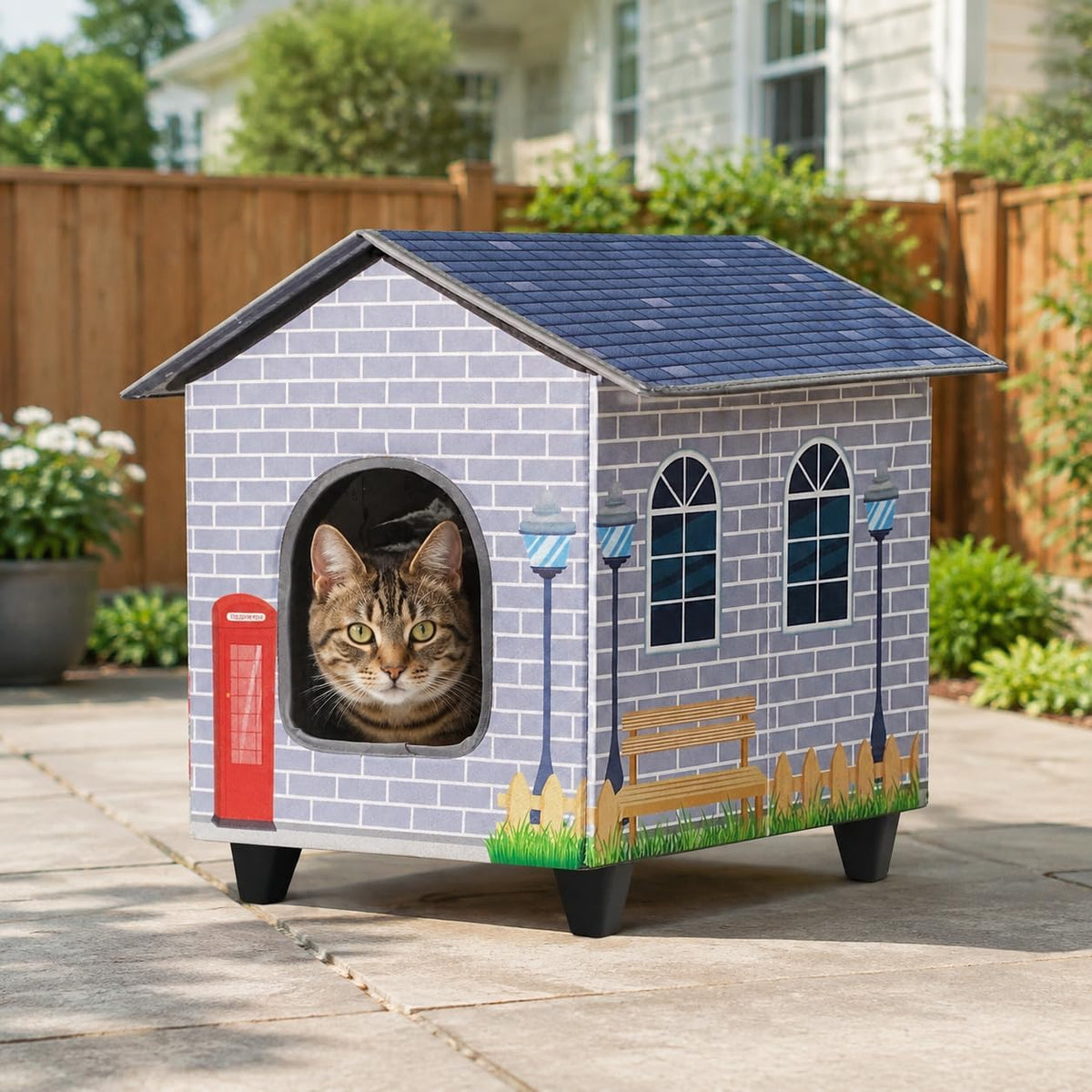NAMOTEK Elevated Heated Cat Houses for Indoor/Outdoor Cats with Heated Cat Bed WaterproofïŒ Insulated Providing Safe Feral Cats, Easy to Assemble Small(15" X 13" X18)