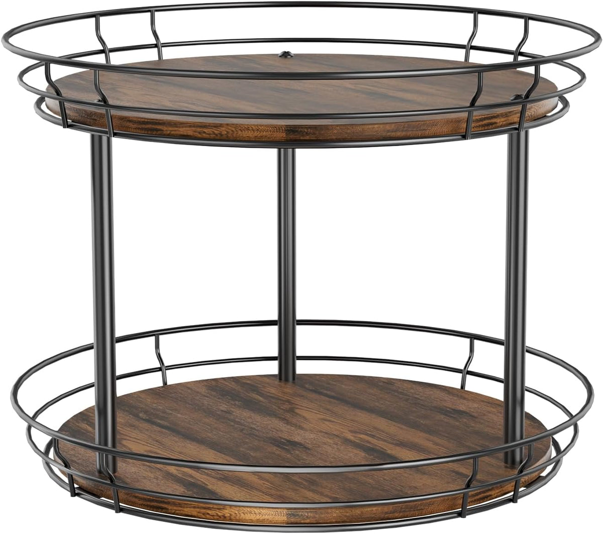 LAMU 2 Tier Lazy Susan Turntable Rotating Spice Rack Organizer for Cabinet