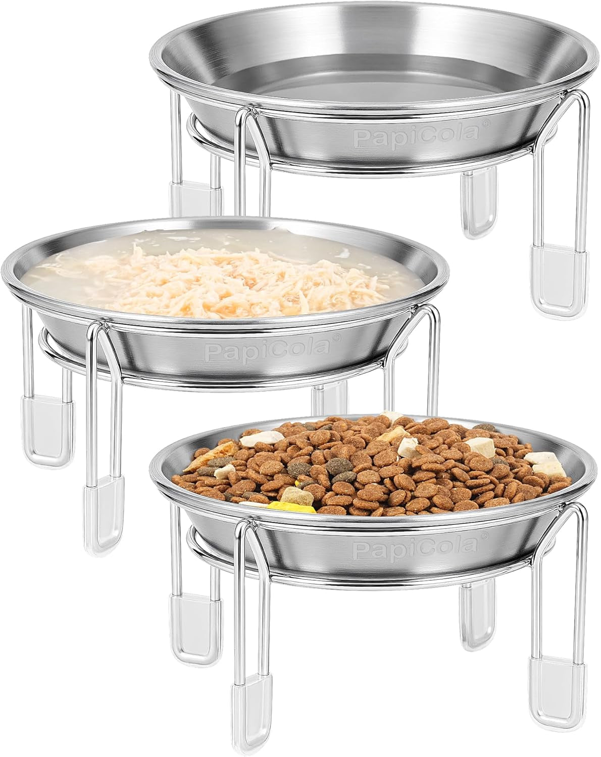 Elevated Cat Bowl 3PC, 6.3" Wide Raised Cat Bowl