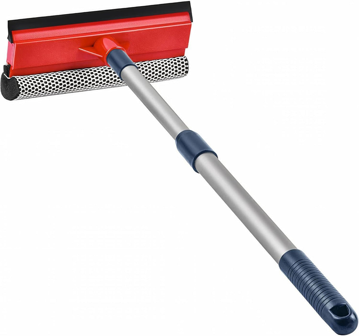 DSV Squeegee for Window Cleaning with Long Handle, 2-In-1 Window Squeege for Home, Car Windshield, Mirror, Glass Cleaning with Extension Pole 18"-30"