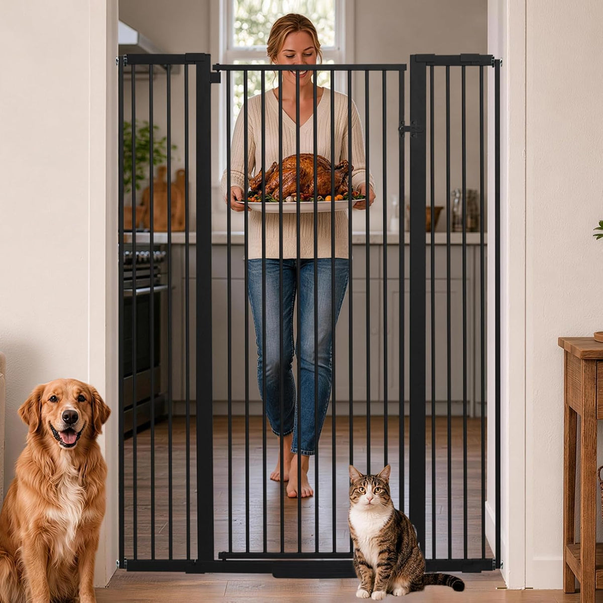 SHYUJAJIE 55 Inch Extra Tall Pet Gate for Cats