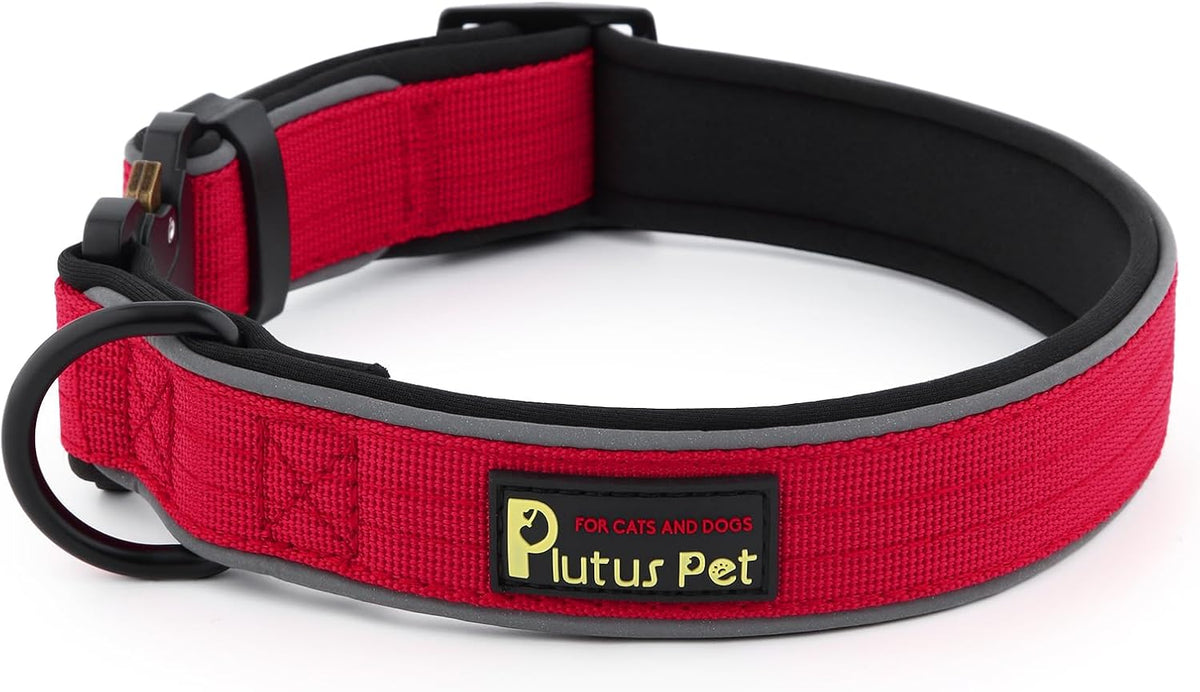 Plutus Pet Tactical Dog Collar, Reflective, for Small Medium Large Dogs