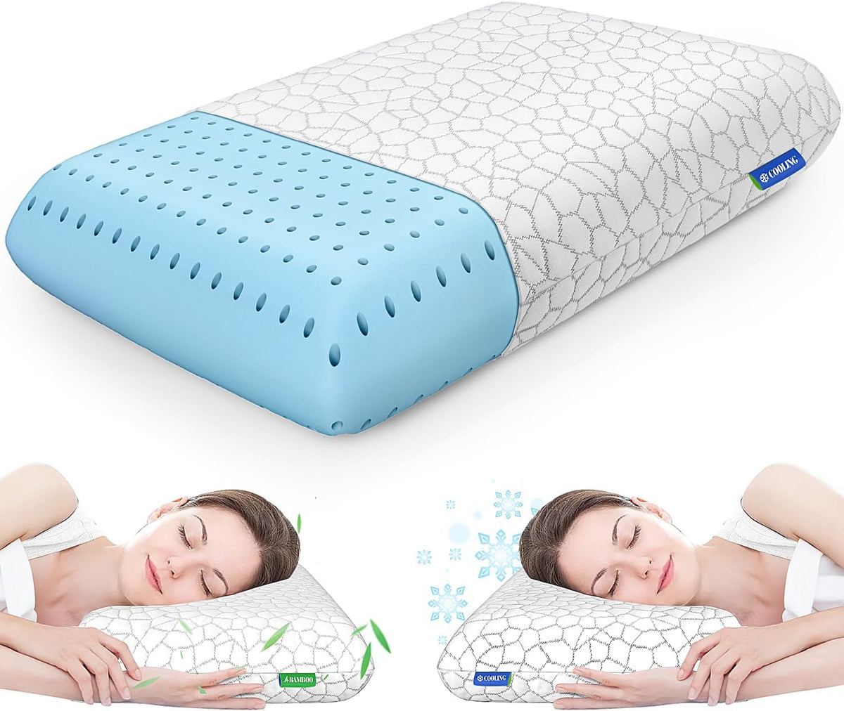 Cushzone Memory Foam Pillow, Bed Pillow Neck Pillow for Sleeping