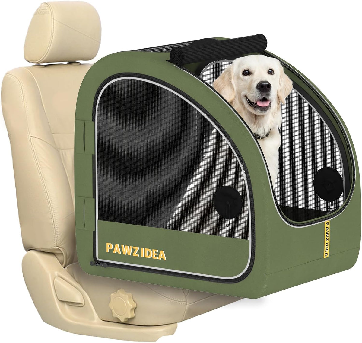 Portable Dog Crate for Car Travel, Medium & Large Dogs up to 80Lbs