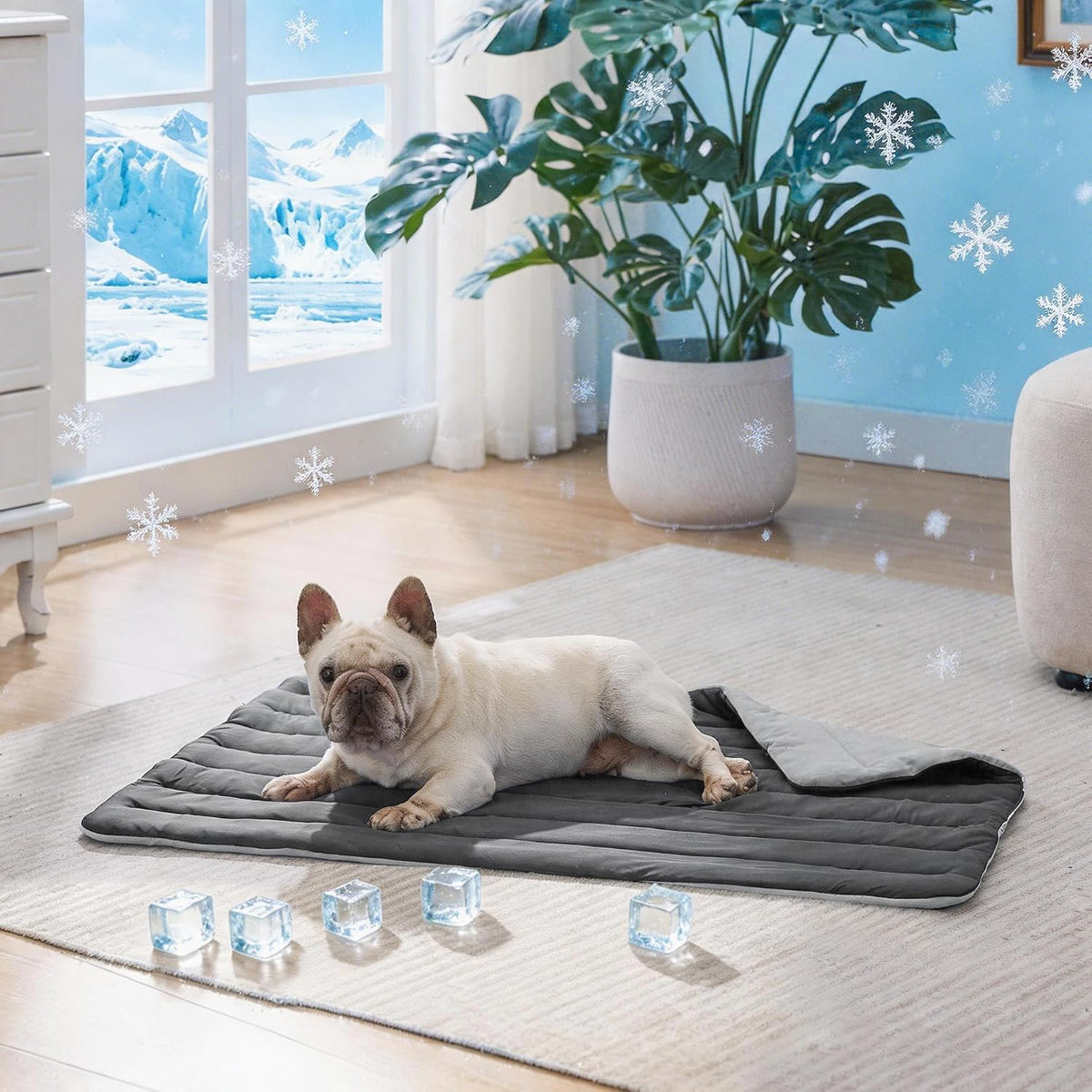 Reversible Dog Cooling Blanket for Summer, Washable Pet Bed Pad Mat