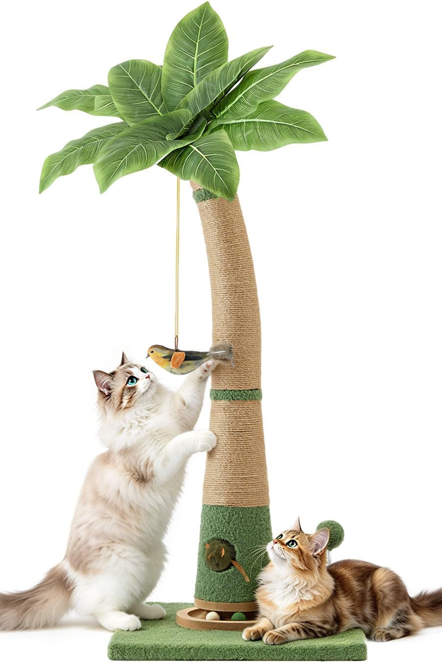 Cat Scratching Post, 40" Tall Scratcher Tree with Multiple Interactive Toys
