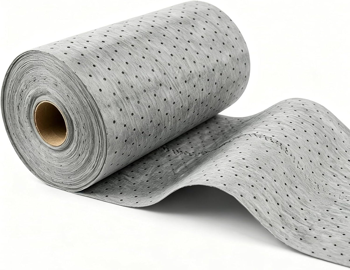 Oil Absorbent Pads Roll, Oil Absorbent Mat Roll 15" X 50", Heavy Duty Oil Pads Absorbing Automotive for Garage Floor, Oil Spill Absorber for Drips & Leaks
