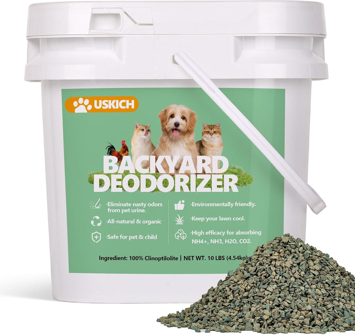 Backyard Deodorizer,10 Lbs Yard Odor Eliminator,Eliminates Stool and Urine Odor on Potty Patches,Artificial Turf,Grass,Lawns,Patios,Concrete&Playgrounds-Cat Litter Box Odor Eliminator & Freshener