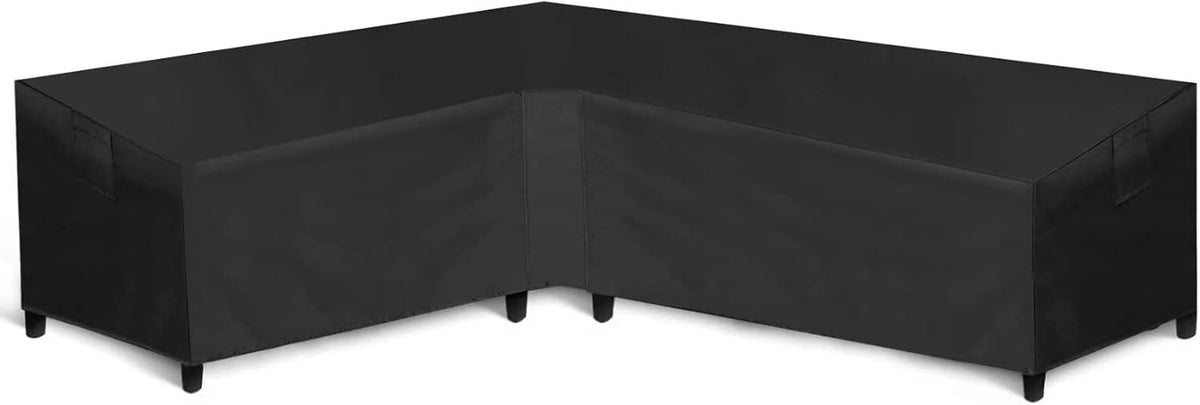WLEAFJ Patio L-Shaped Sectional Sofa Cover Waterproof, Heavy Duty Outdoor Sectional Couch Cover with Air Vent, Left Facing, 83" L/104" L X 32" D X 31" H