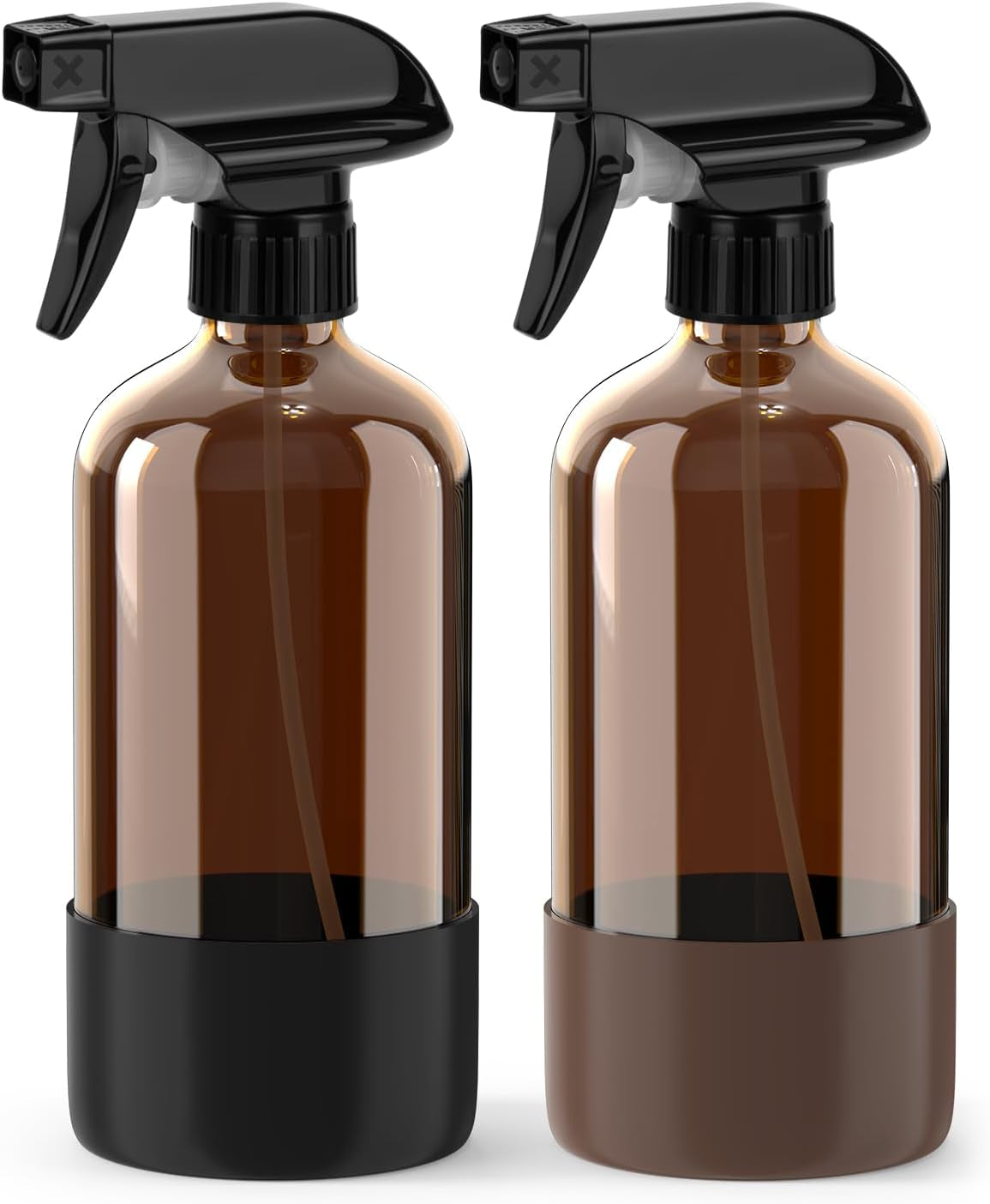 Amber Glass Spray Bottles - 2 Pack 16 Oz Spray Bottles for Cleaning, Hair