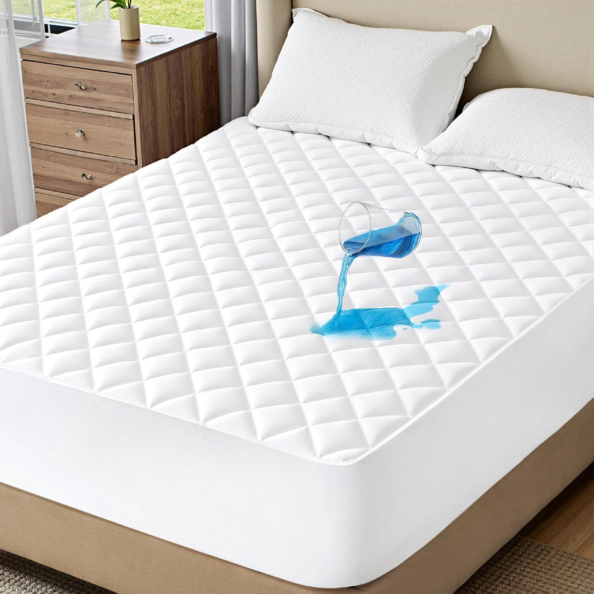 Bedsure Queen Mattress Protector, Quilted Waterproof Mattress Protector