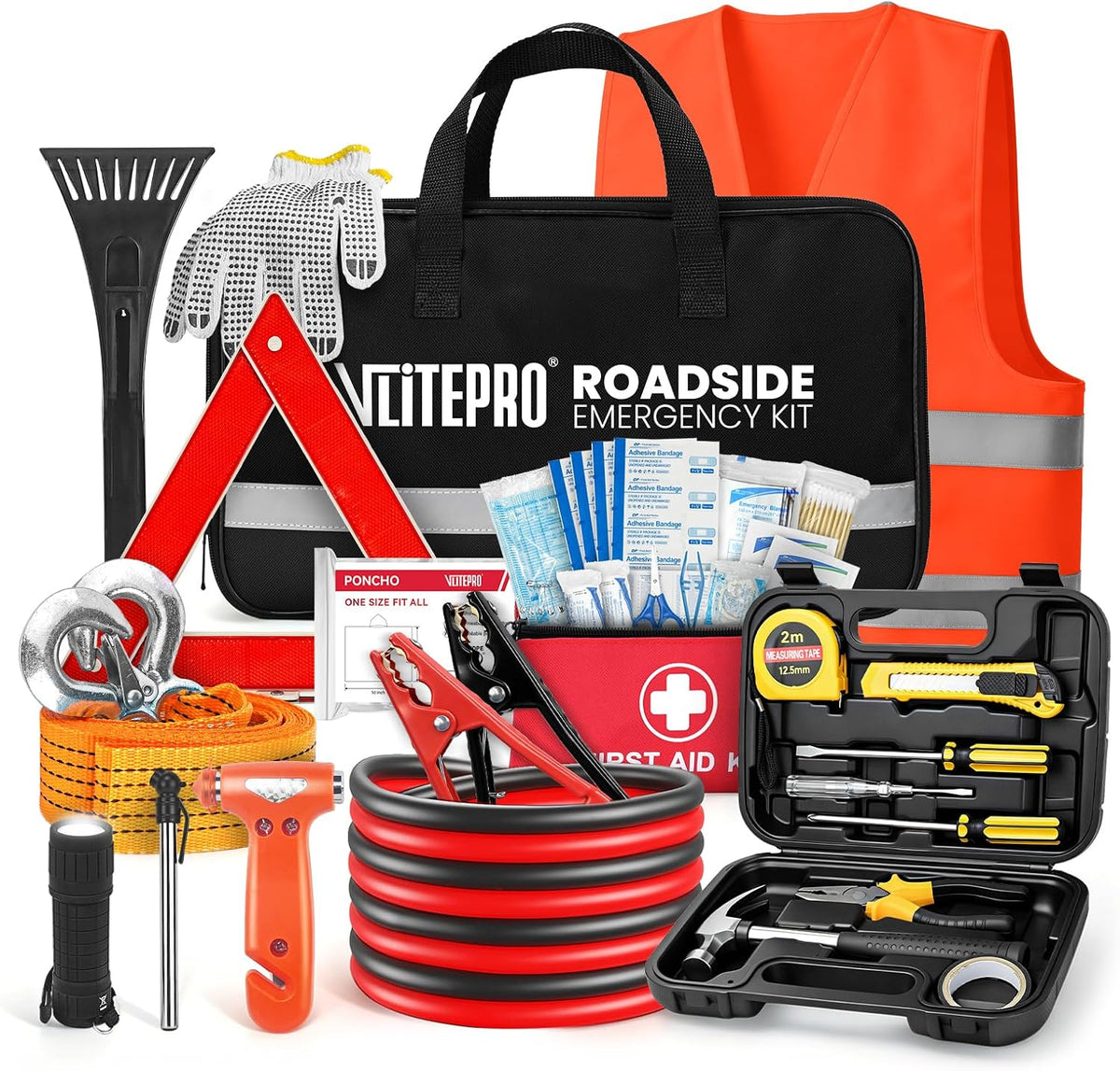 Roadside Emergency Car Kit for New Drivers, Families & Travel