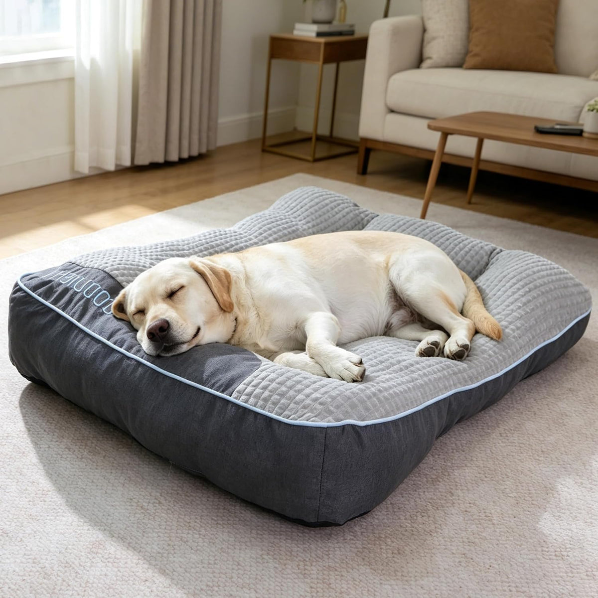 Orthopedic Large Dog Bed,Removable Washable Cover 39"X30"X8" 90Lbs Grey