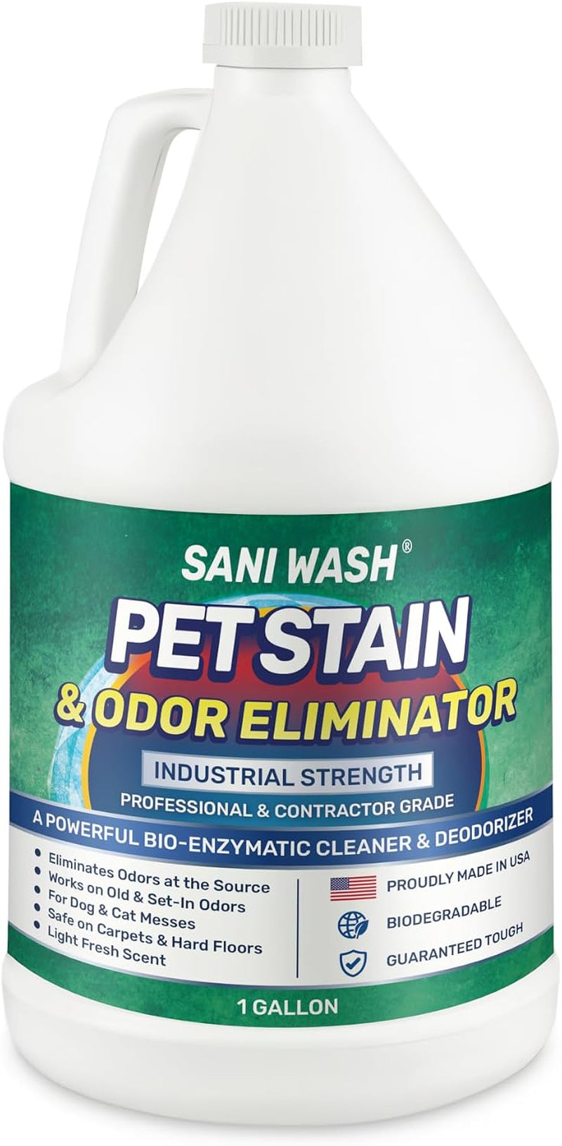 Enzyme Pet Stain & Odor Eliminator – Professional Strength Bio-Enzymatic Cleaner with Live Bacteria | Removes Old & Set-In Dog & Cat Urine Odors | Safe on Carpets & Hard Floors