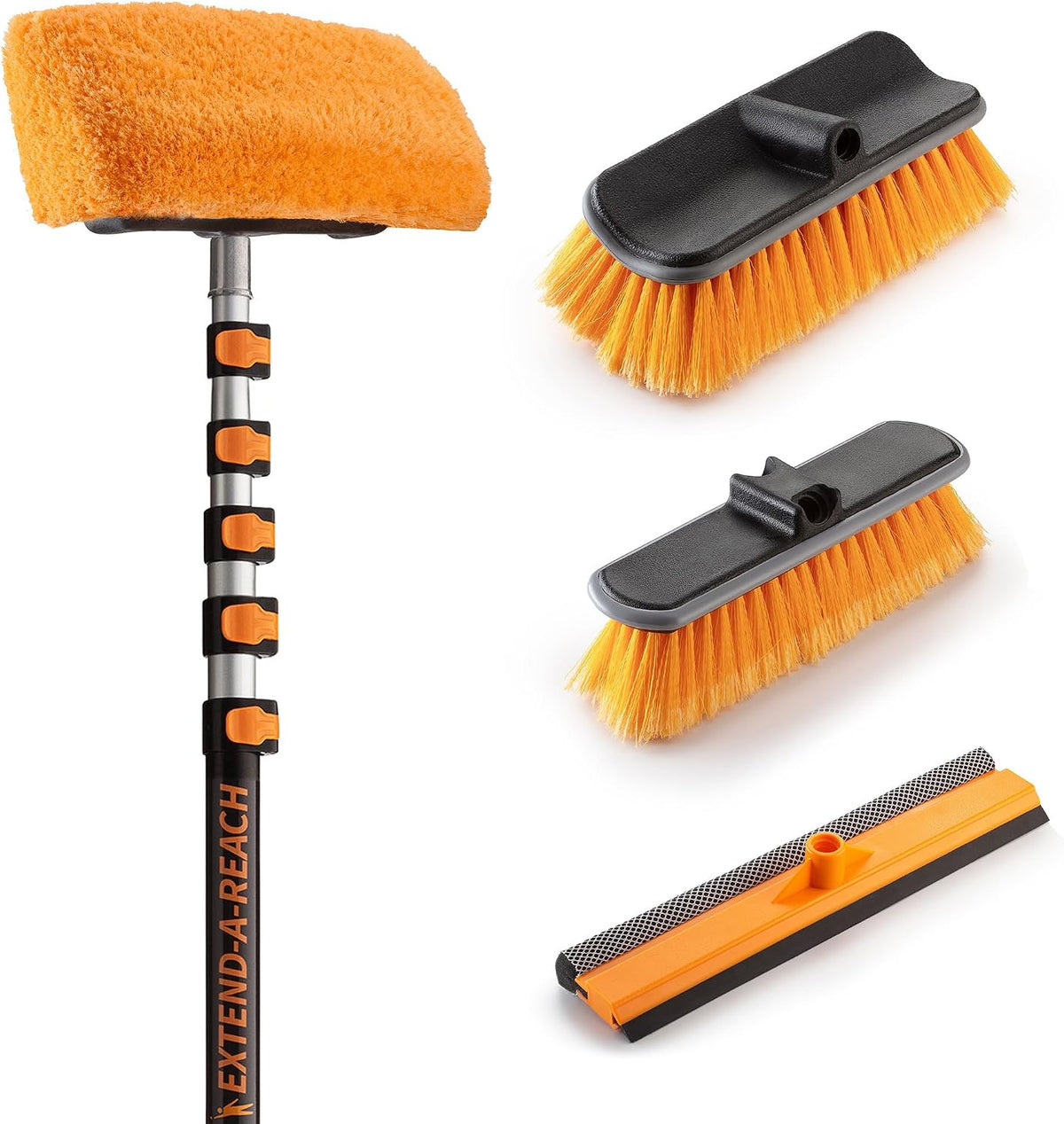 30-Foot Exterior House Cleaning Brush Set with 5-24 Ft Extension Pole