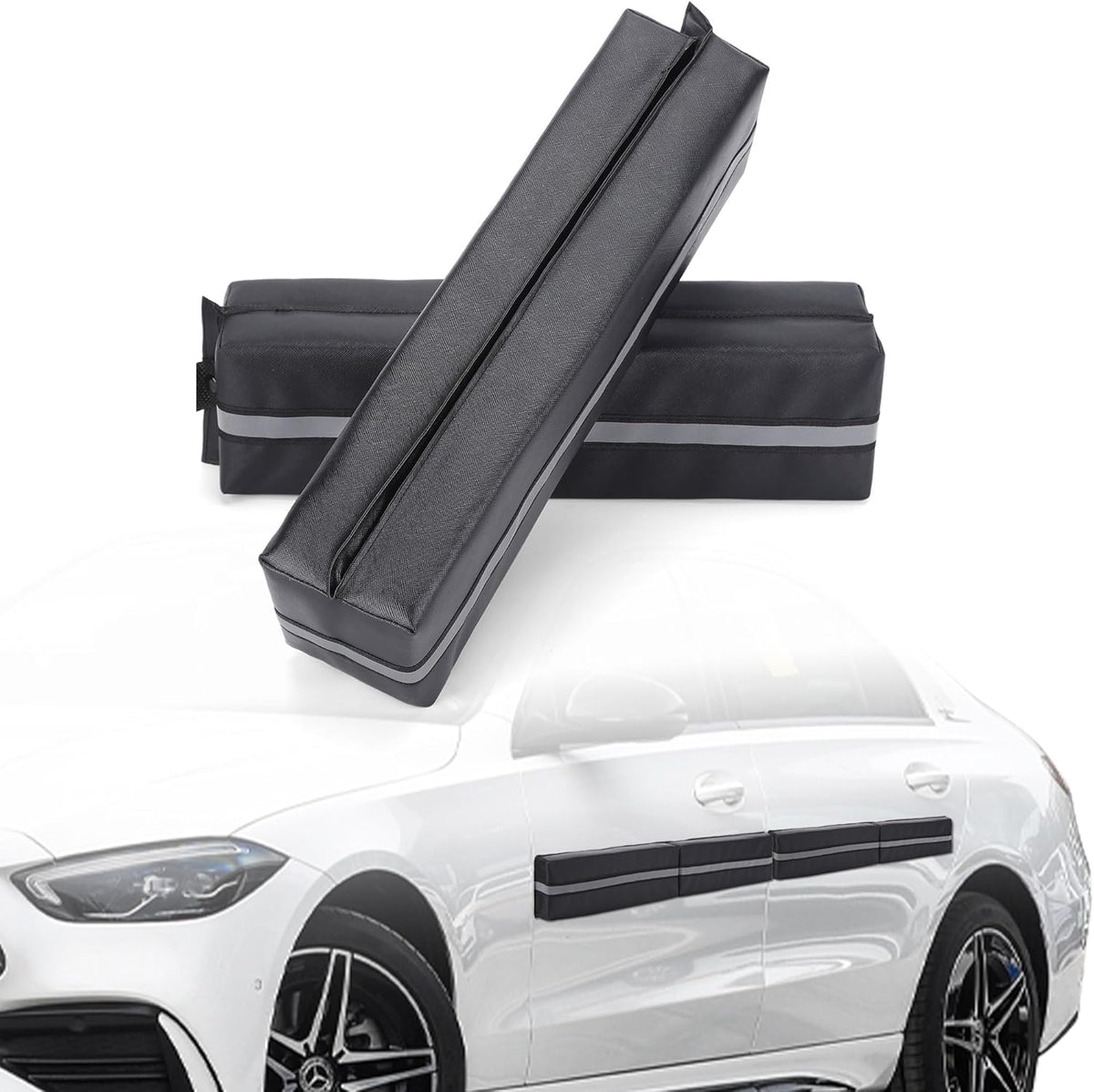 Magnetic Car Door Protector Removable Car Door Guard - Prevents Dents and Scratches for Vehicles (Black) 2 Pack