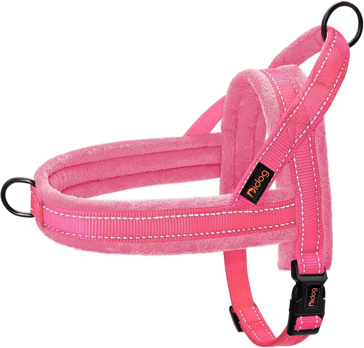 No Pull Dog Harness for Small Dogs, Soft Flannel Padded, Pink, S