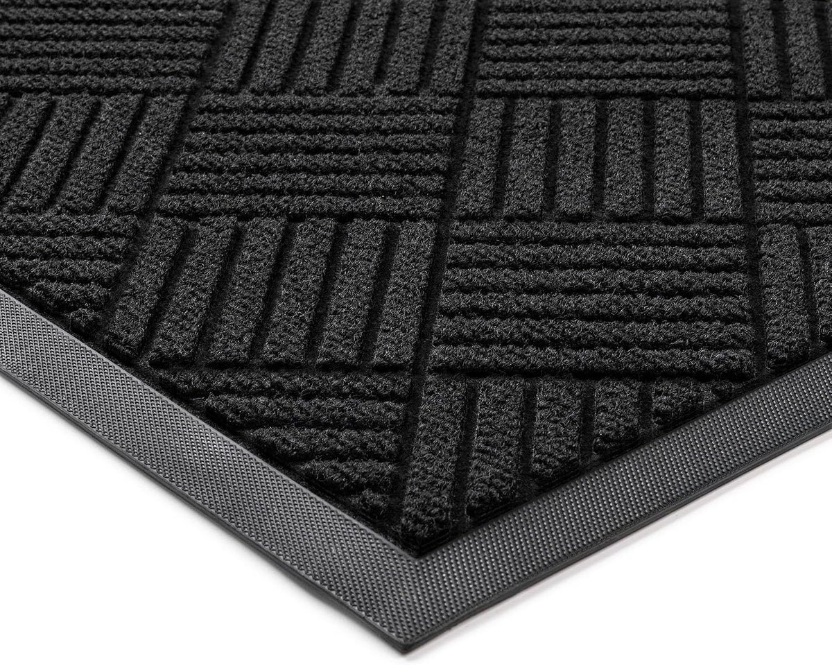 100Pointone Front Door Mat, Heavy Duty Indoor Outdoor Doormat, 60" X 48" Low Profile Outdoor Mats for Home Entrance, Stain and Fade Resistant Welcome Mat Ideal for High Traffic Area, Diamond Black