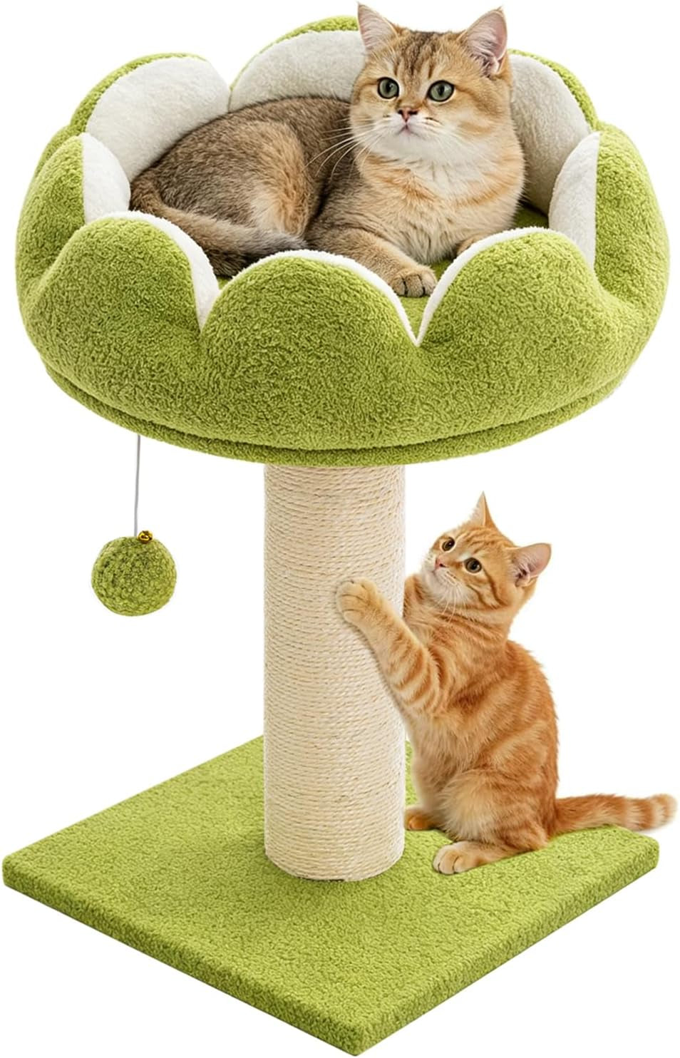 Flower Cat Scratching Post for Indoor Cats Scratcher with Bed