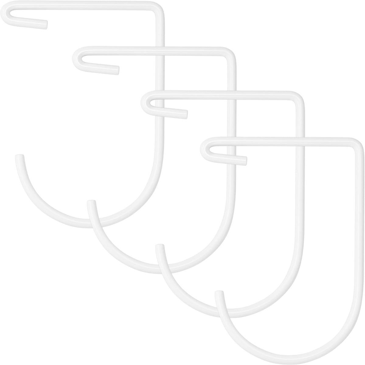 Heavy-Duty Overhead Storage Rack + Wall Mount Shelving Hooks – 4-Pack Steel Storage Hooks for Bikes, Ladders, Tools & Gear – Fits Overhead Racks & Shelving (Powder Coated)