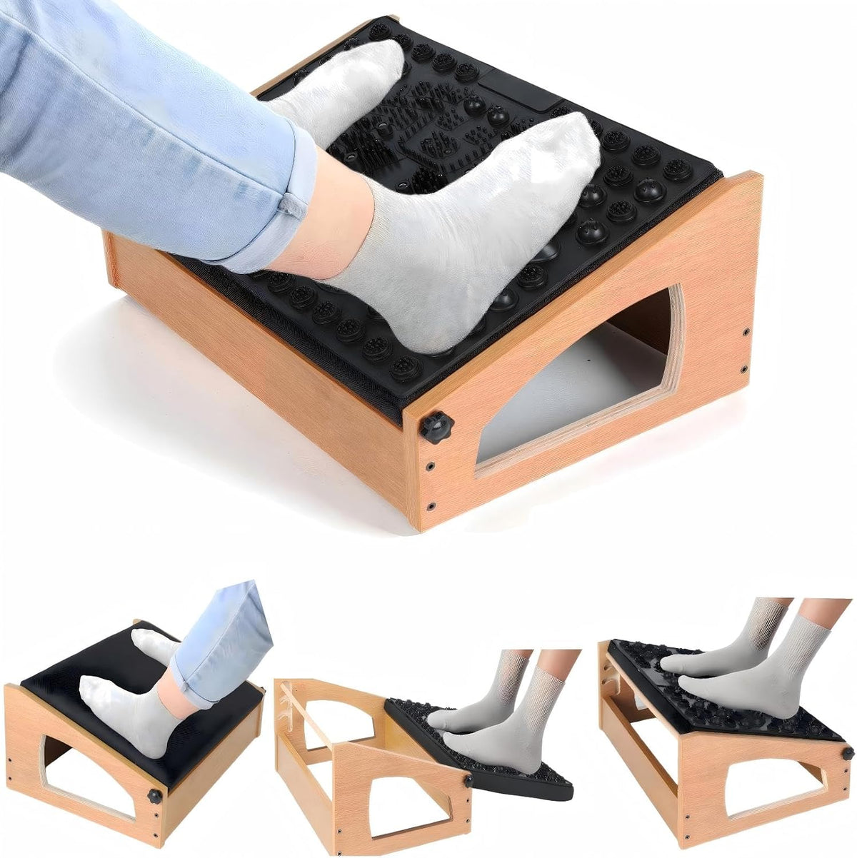 Ergonomic Foot Rest under Desk,4 Adjustable Height Foot Stool