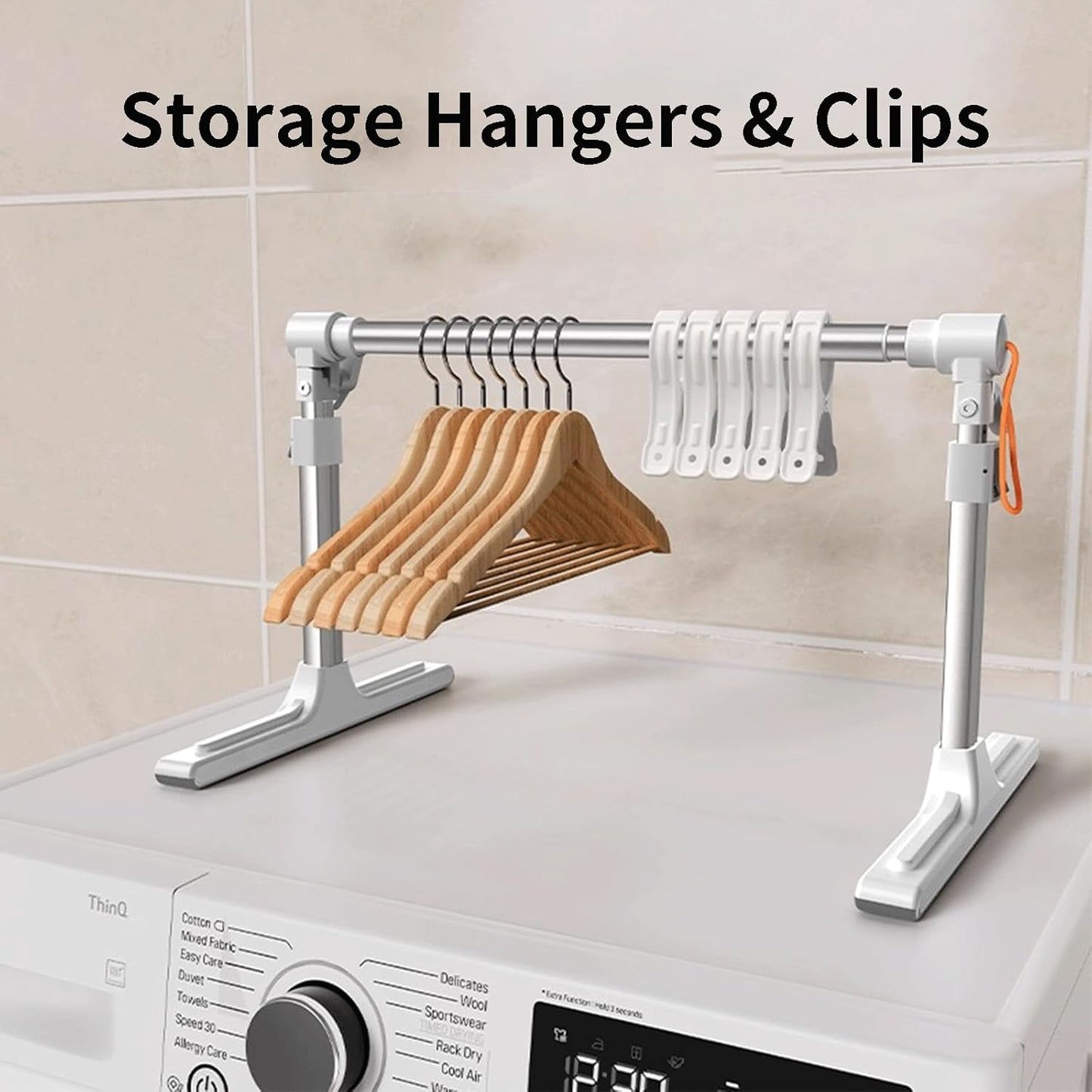 Foldable & Adjustable Dog Closet,Portable Clothing Rack for Pet/Dog Organization and Storage/Cat Clothing Rack,Space-Saving Alloy Mini Drying Rack,(20.4-35.4In Width, 17.3-26.7In Height)