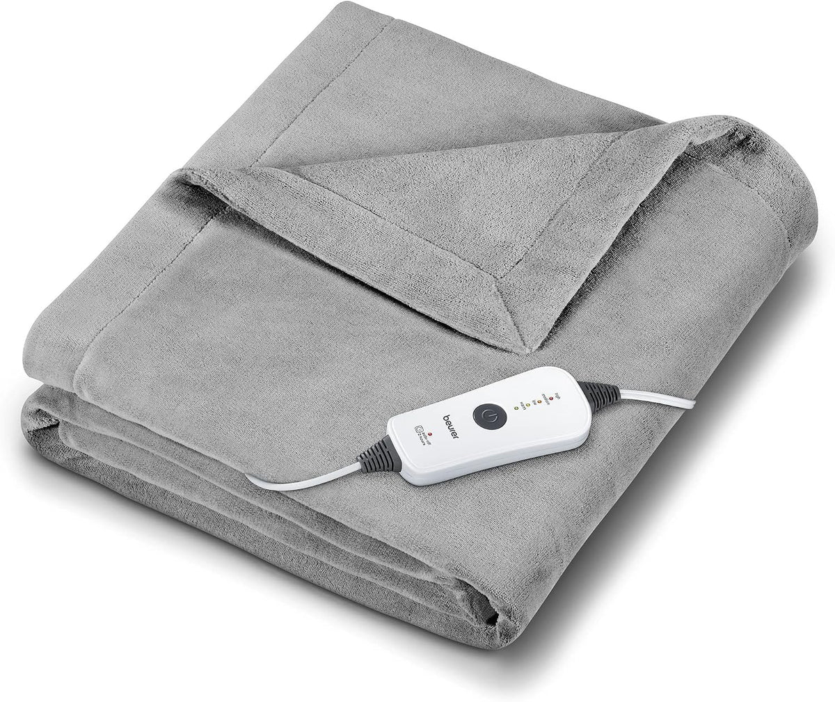 Beurer Heated Electric Blanket, Cozy-Soft Fleece Throw, Auto Shut-Off, 50X60 in (Adult Size), Portable Heating Blanket for Bed, Desk & Office with Control, Perfect for Home & Travel, HD71