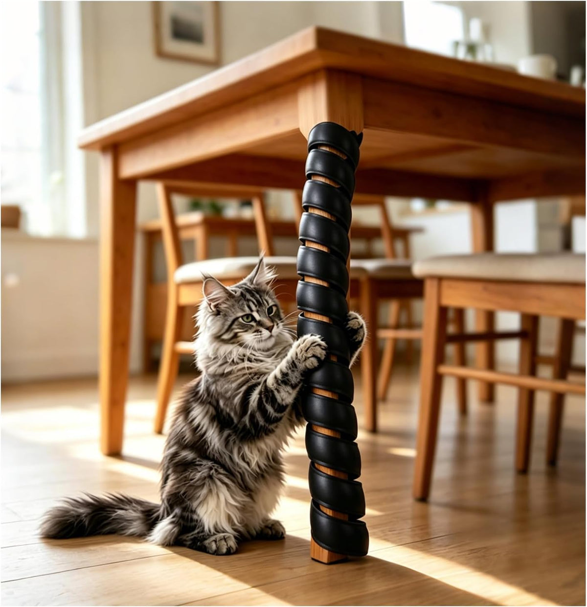 Cat Scratch Furniture Protector, Chair Table Leg Covers for Cats, 2, Black
