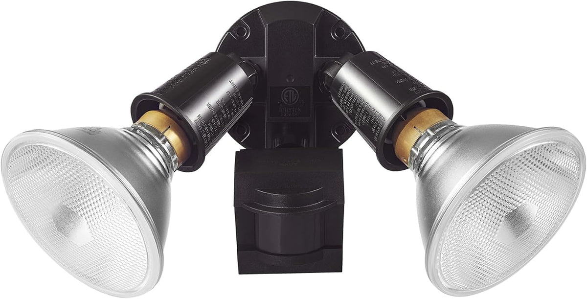 Globe Electric 110-Degree 240 W Twin Head Bronze Hardwired Motion Sensor Security Flood Light, Bulbs Sold Separately