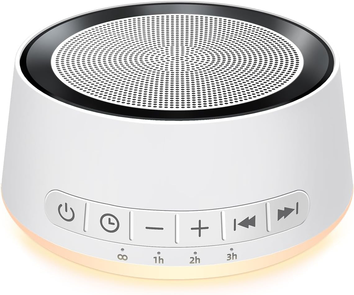 Sound Machine Night Light White Noise Machine with 30 Soothing Sounds 12 Colors Night Light Sleep Machine for Baby Kids Adults Brown Pink Nosie Machine with 32 Volume Levels for Office Home Travel