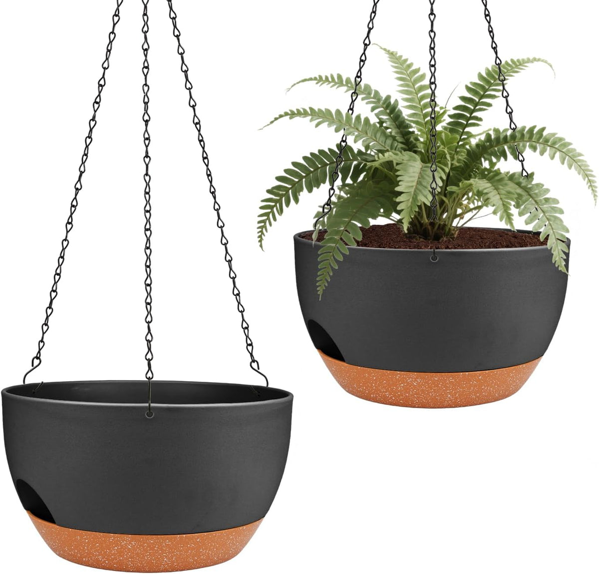 Self Watering Hanging Planters 2 Pack, 10 Inch Hanging Basket for Plants