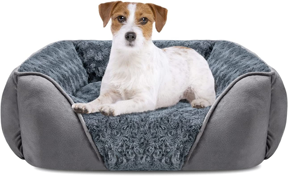 INVENHO Dog Bed Medium Size Dog, Orthopedic Warming Soft Calming Sleeping Puppy Bed Durable Pet Bed with Anti-Slip Bottom