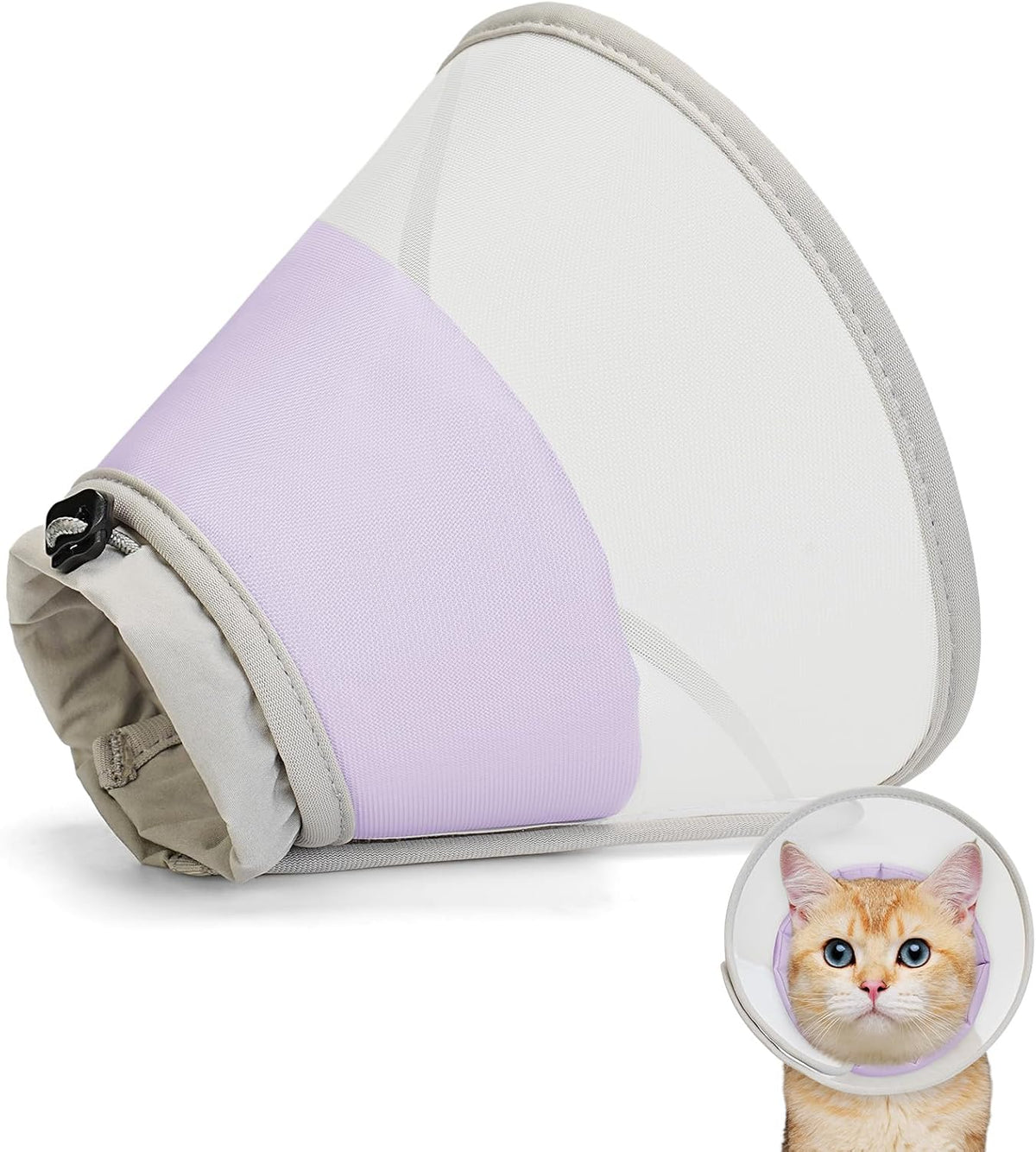 Supet Soft Cat Cone Collar Recovery to Stop Licking Breathable Mesh Surgery