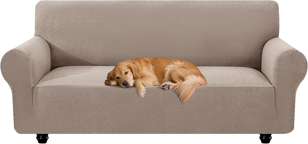 XINEAGE Stretch 3 Seater Slipcover, Non-Slip Pet Couch Cover,Khaki