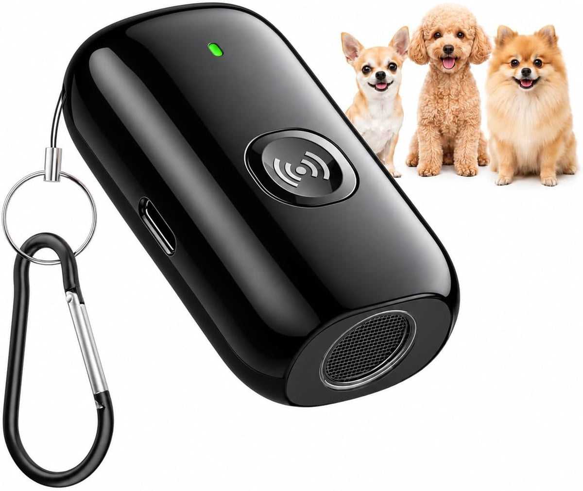 Ultrasonic Dog Bark Deterrent for Small Dogs, 25Khz Handheld Training Device with One-Button Manual Control, up to 50 Ft Range, Indoor & Outdoor Use(Black)