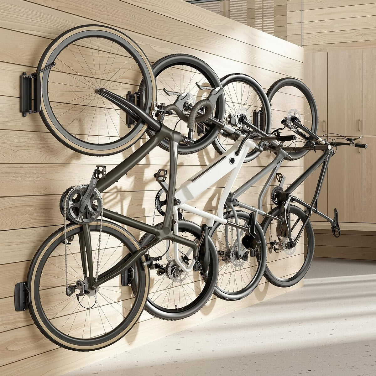 Bike Wall Mount for Garage, Holds 77Lbs,Swivel Indoor Bike Storage, 4 Pack