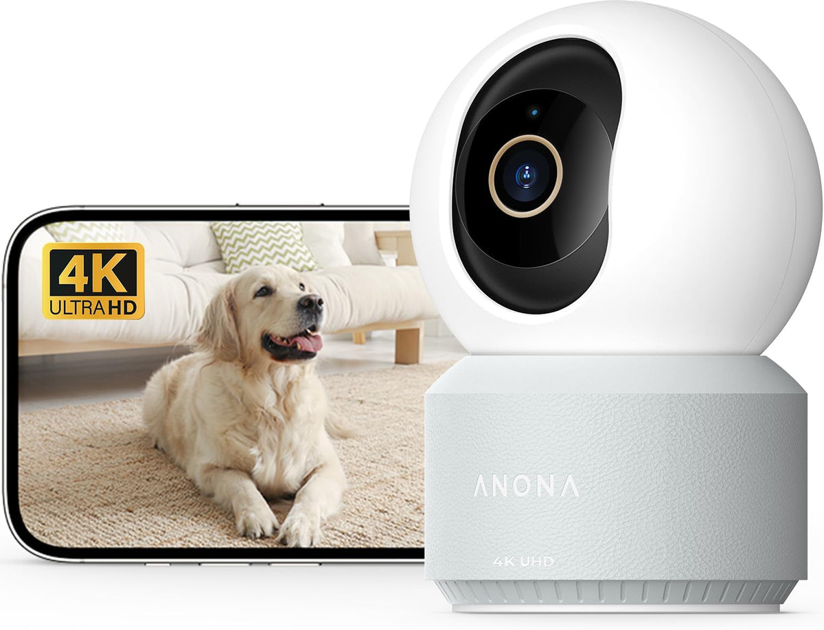 Anona Pano 4K UHD Indoor Camera, Pet/Dog Security Camera with Phone App