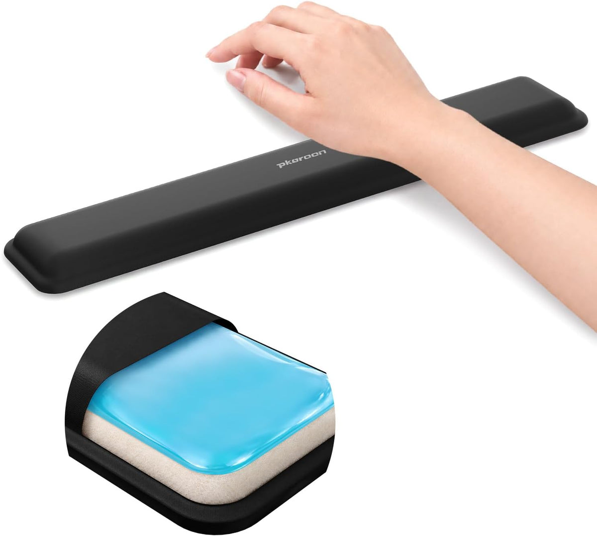 Gel Memory Foam Keyboard Wrist Rest Ergonomic Pad for Office(17In)