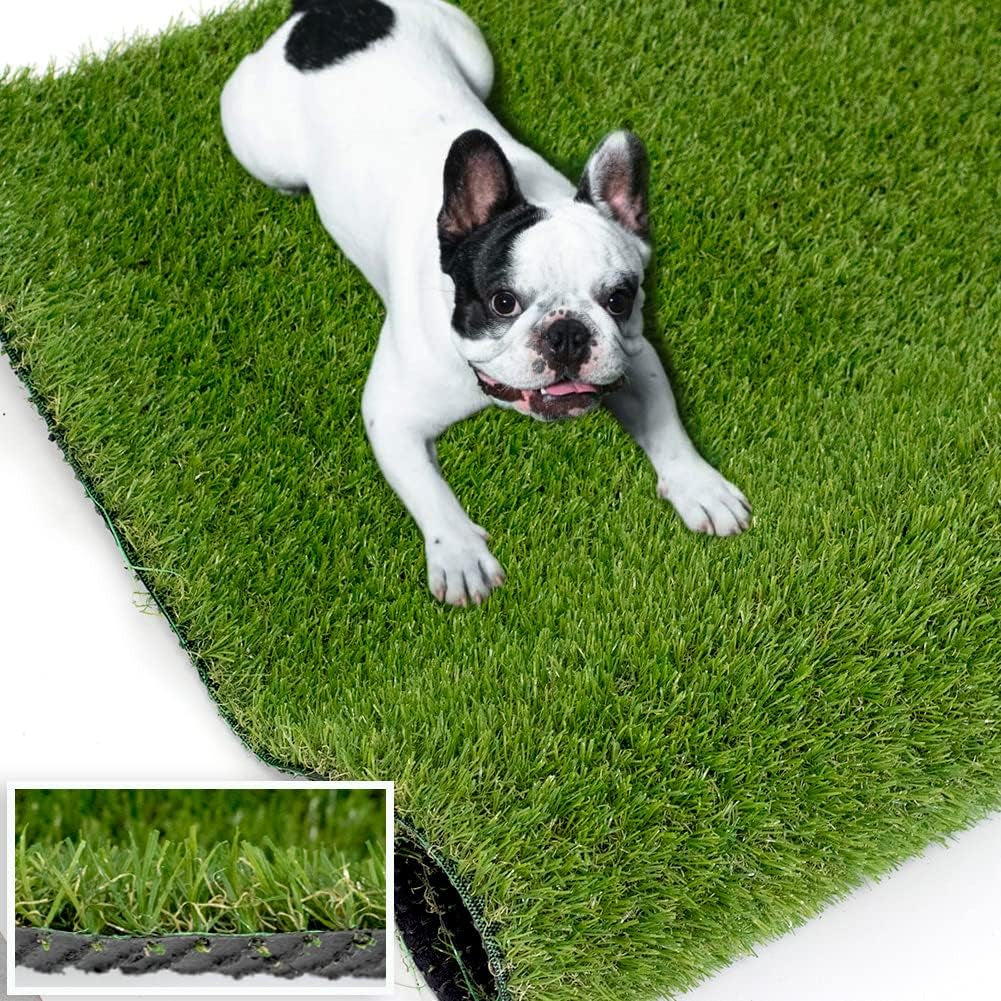 Artificial Grass Outdoor Turf, 4 X 5 FT 0.8" Thick Fake Grass Rug Realistic Synthetic Grass Carprt Decor Soft Astroturf Mat for Patio Backyard Garden Balcony